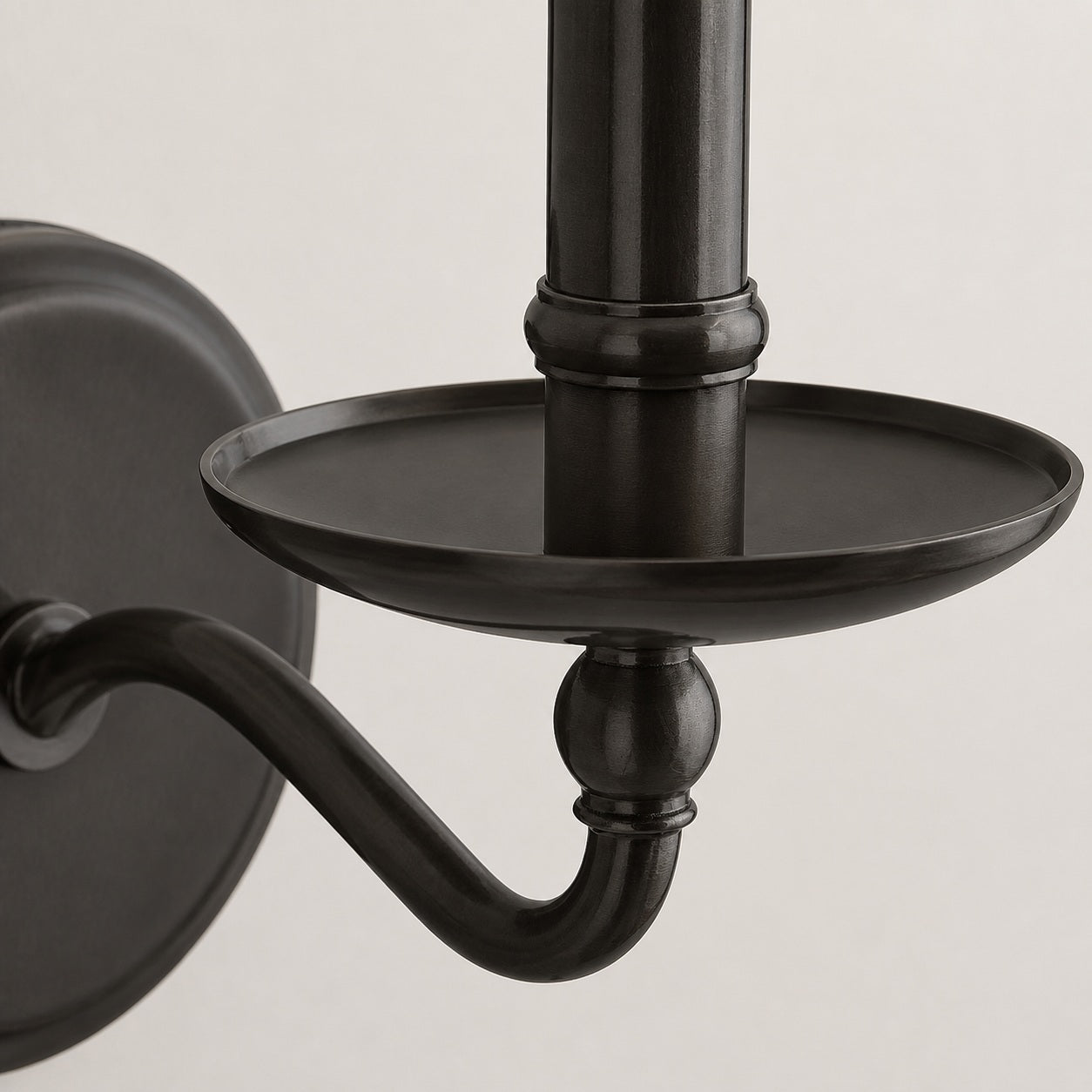 Tela Classic Iron Candle-Arm Wall Sconce – Rustic Metal Single or Double Fixture for Hallway and Dining