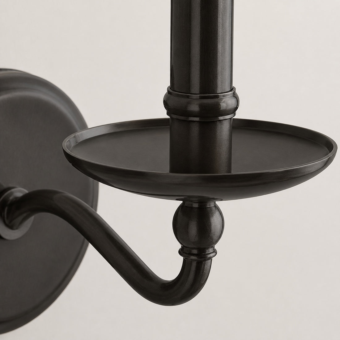 Tela Classic Iron Candle-Arm Wall Sconce – Rustic Metal Single or Double Fixture for Hallway and Dining