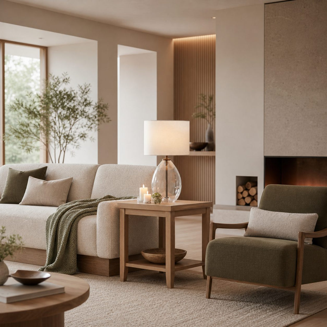 Sustaina Sustainable Glass Lamp - Recycled Materials and Contemporary Style for Reading Corner