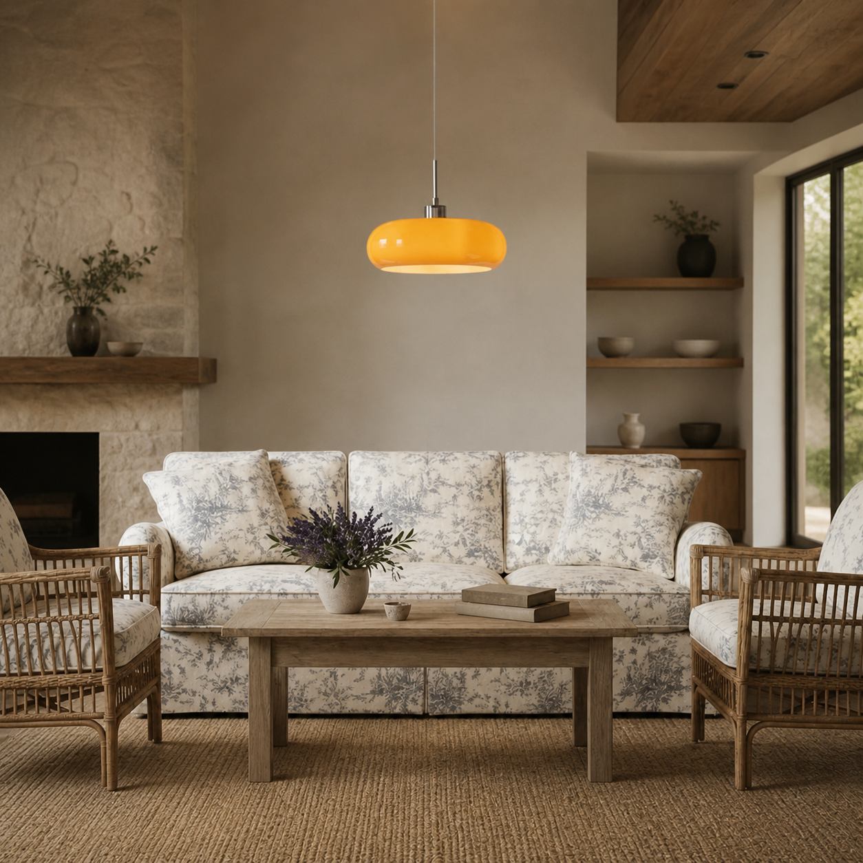 Potivus Glow Retro Style Pendant Lamp – Sculptural Hanging Light for Living Spaces N36