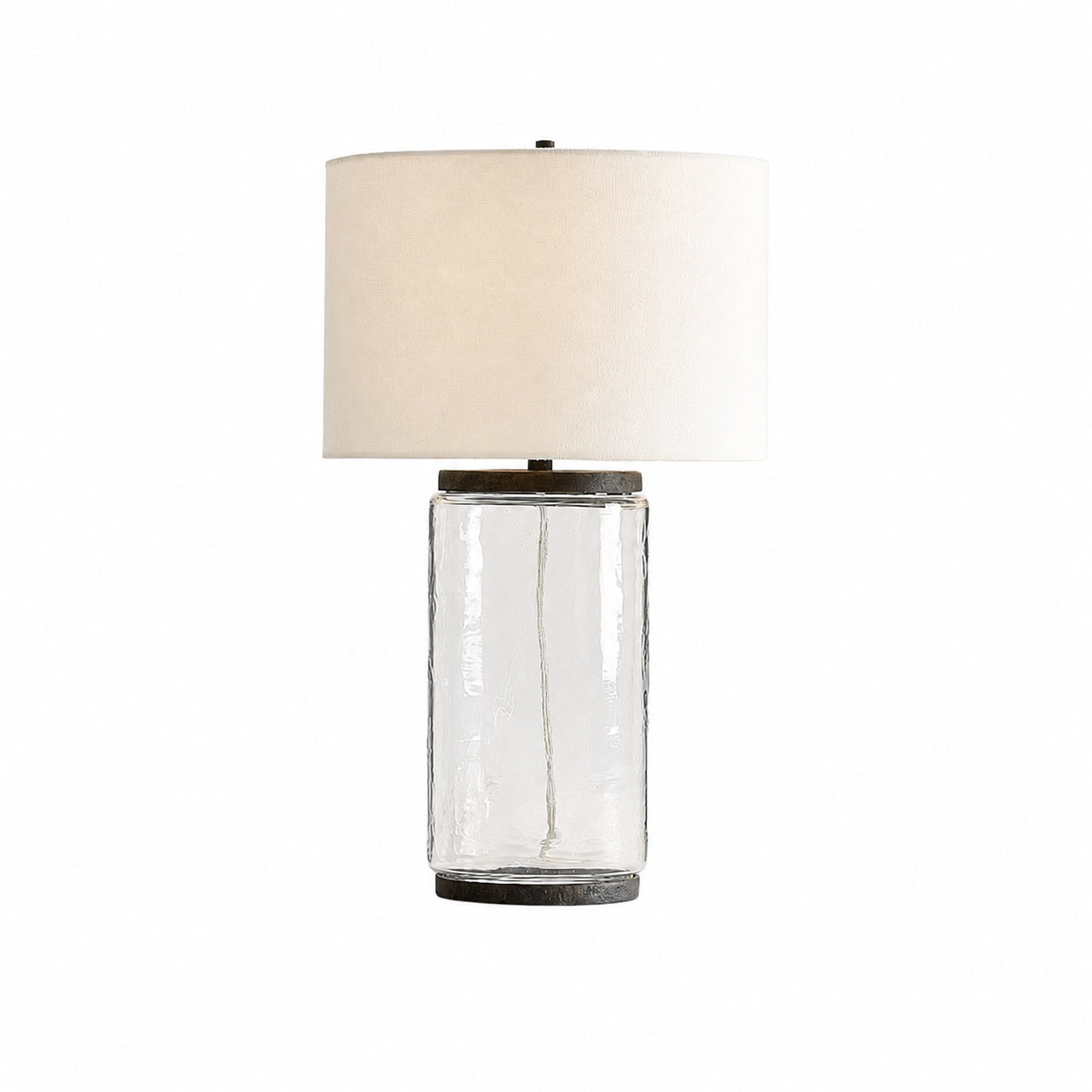 Sustaina Recycled Glass Table Lamp - Sculptural Irregular Shape and Coastal Style for Bedroom Nightstand