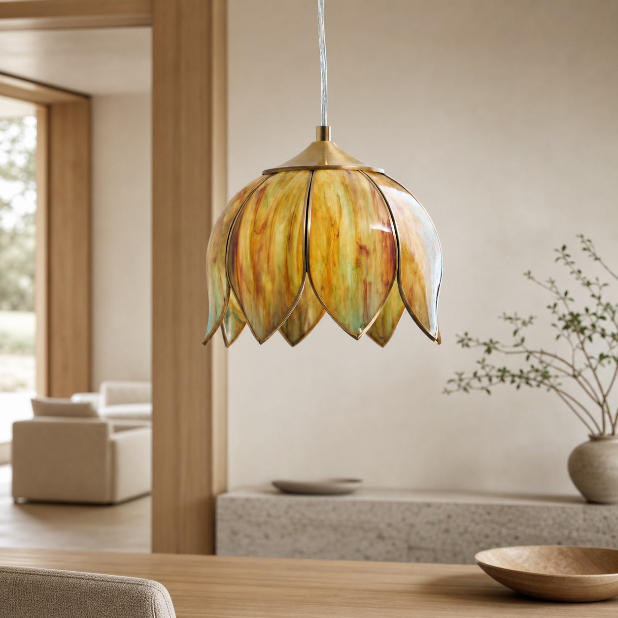 Retro Lotus Pendant Lamp