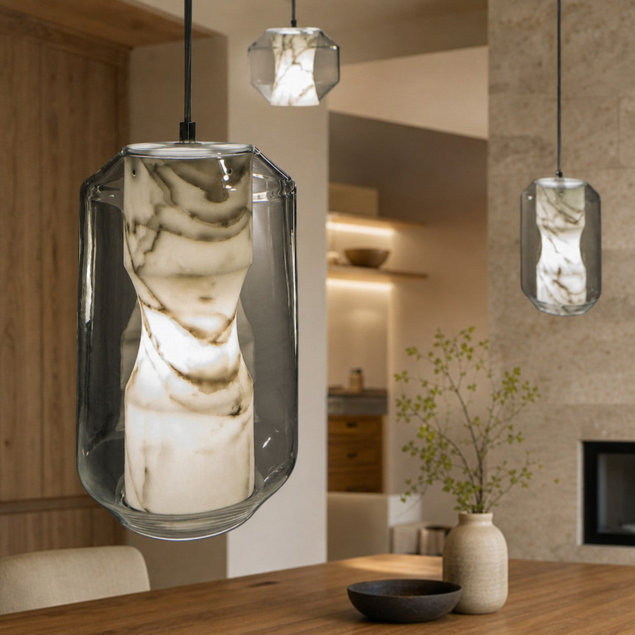 Glass Alabaster Pendant Lamp