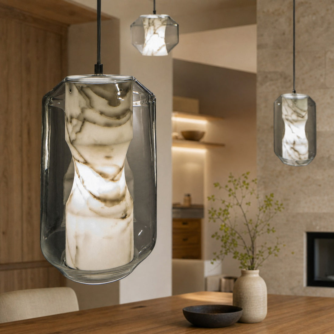 Glass Alabaster Pendant Lamp
