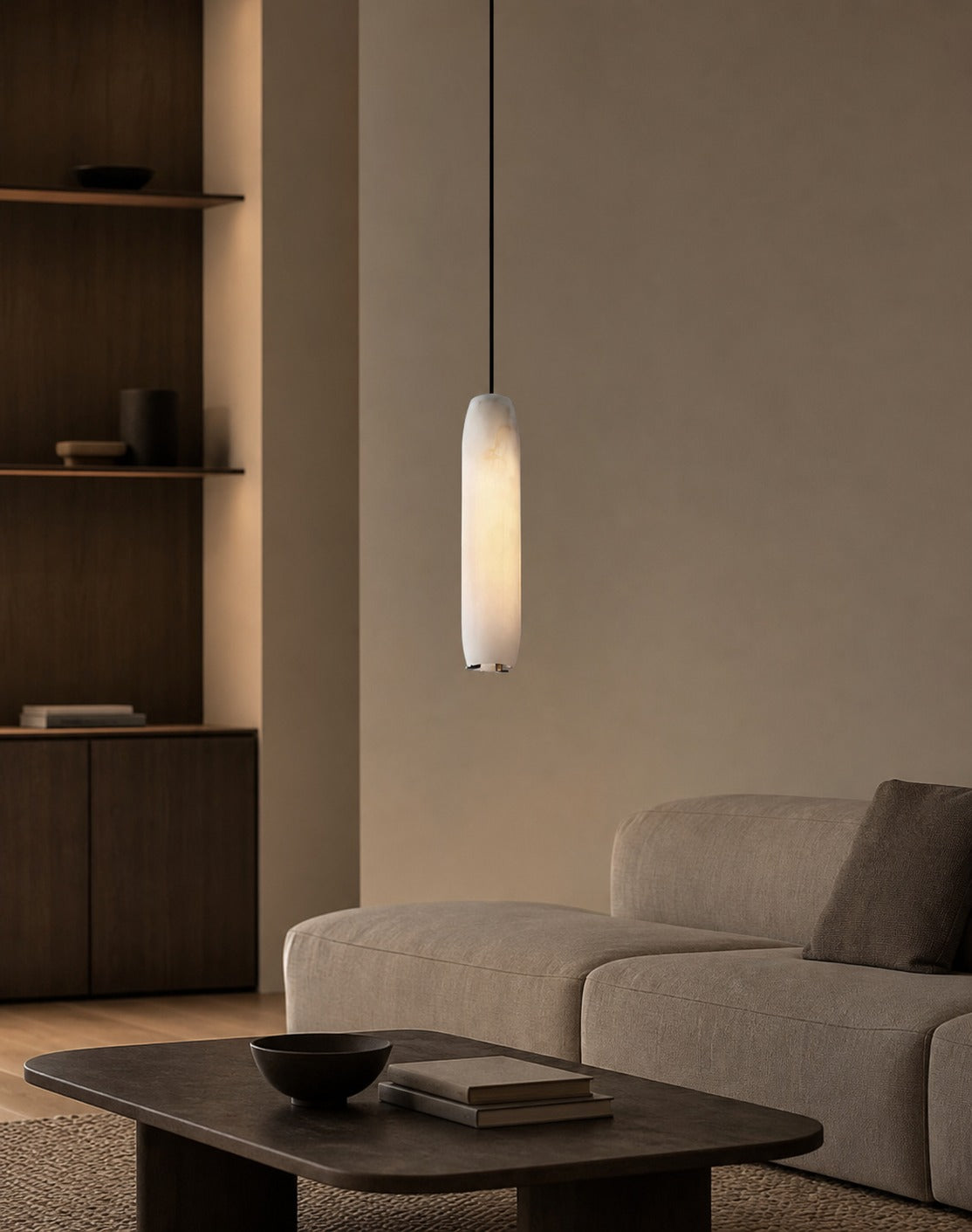 Alabaster Flute Pendant Light