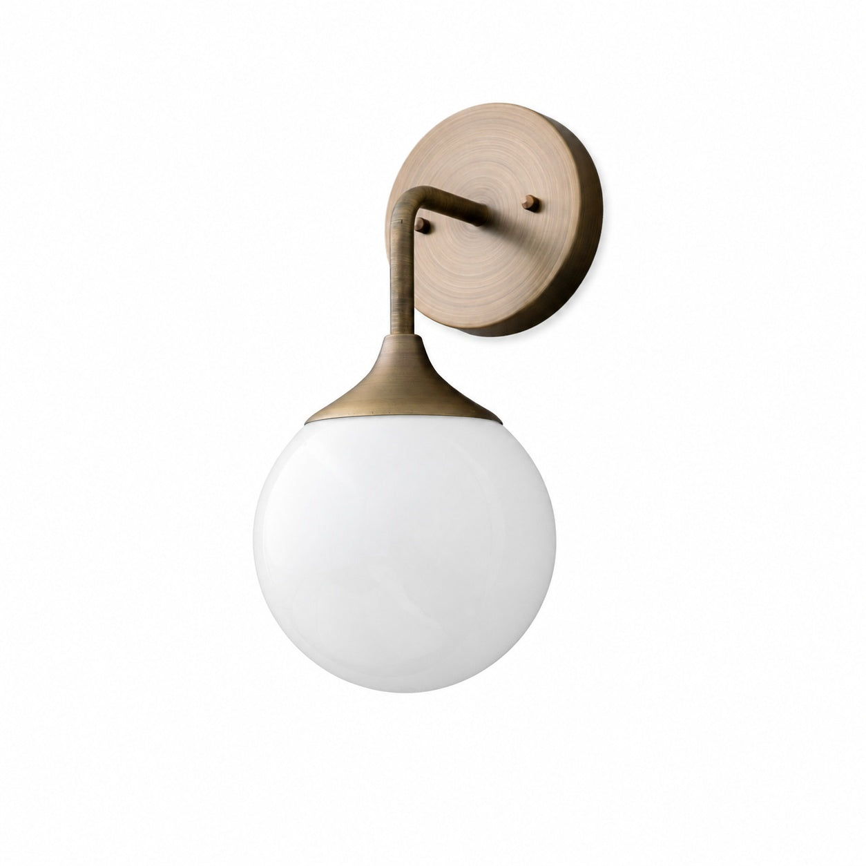 Glorica Glass Wall Sconce - Frosted Globe Light with Brass Fixture