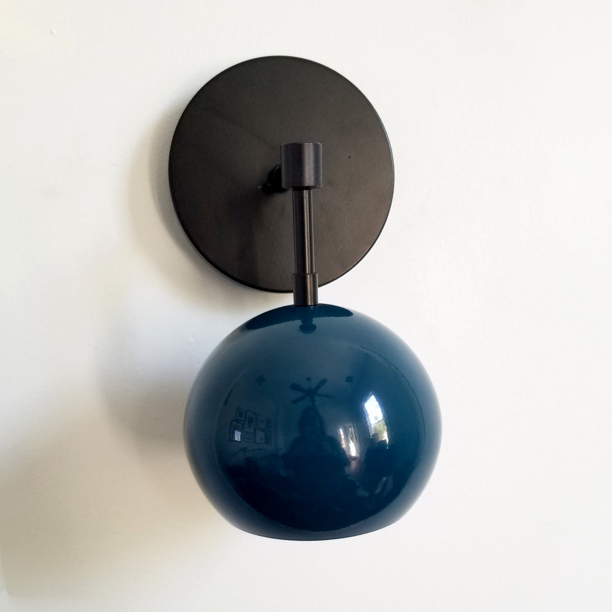 Modern Stylish Navy Globe Accent Wall Sconce