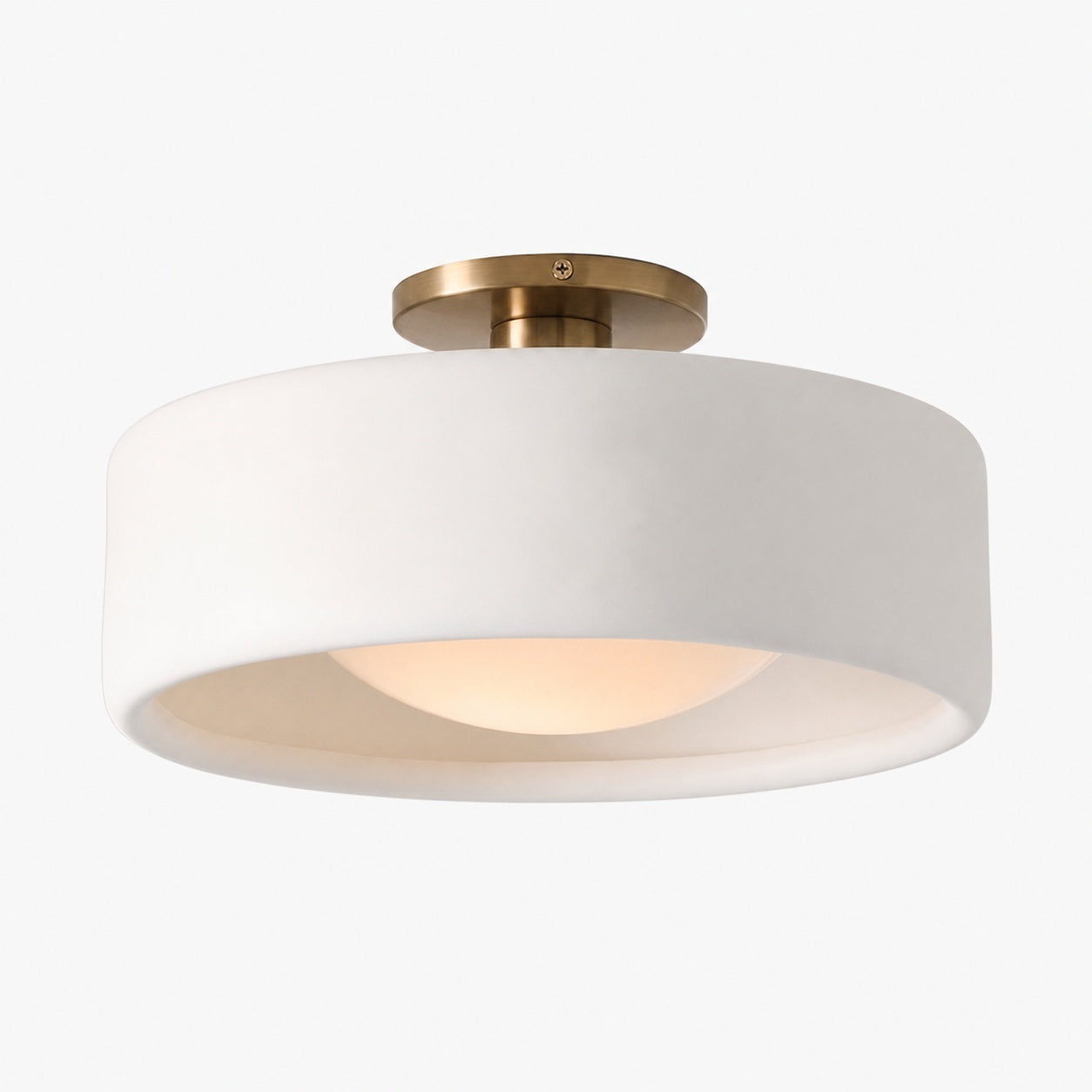 Cerova Modern Porcelain Flush Mount Ceiling Light– Elegant Ivory Shade