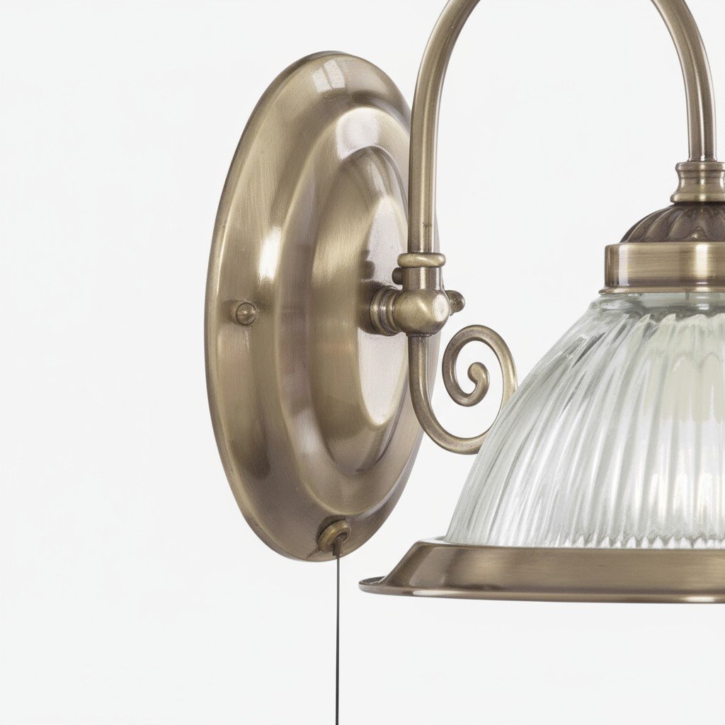 TF Vintora Ribbed Glass Wall Lamp - Industrial Bell Shape for Diner and Hallway