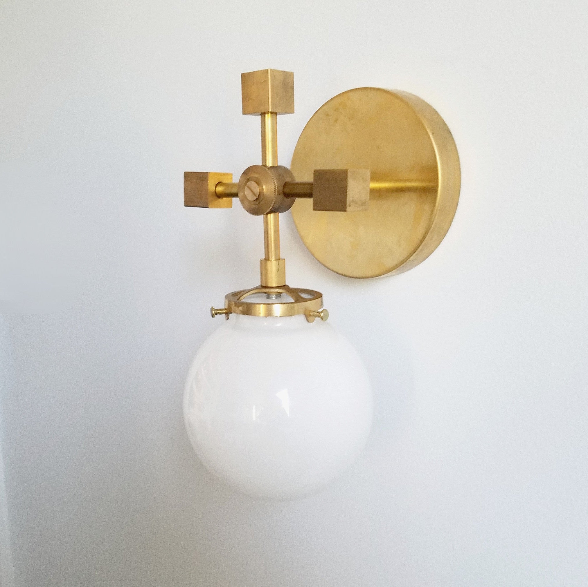 Minimalist Versatile Gold Wall Sconce With White Glass Globe