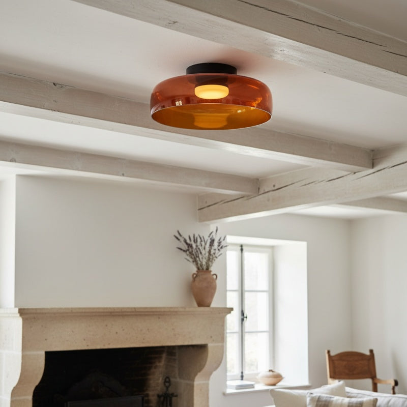 Celestial Modern Glass Ceiling Light - Nordic Design  Glass Disc Fixture for Bedroom and Dining