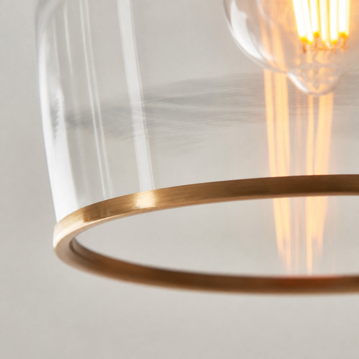 Brazara Dome Ceiling Light - Industrial Ribbed and Clear Glass for Living Room