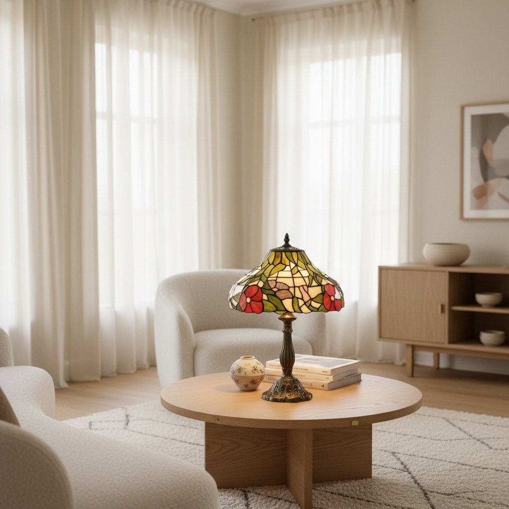TF Harken Decorative Jewel Table Lamp - Stunning Glass Design Perfect for Bedroom or Living Room