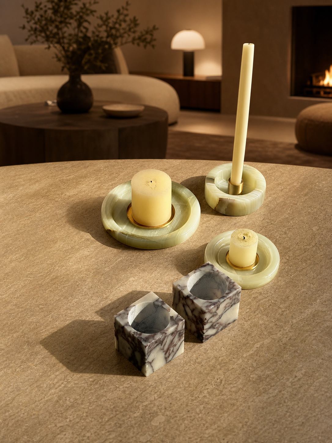 Cube Marble Table Lamp