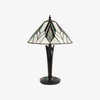 TF Astoria Art Deco Stained-Glass Table Lamp – Bevelled & Iridescent Shade for Bedroom or Living Room