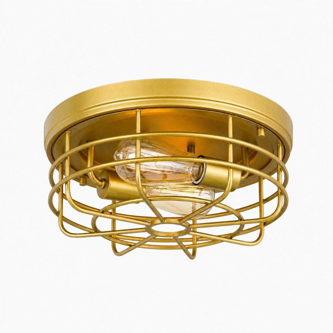 Gridray Round Metal Cage Ceiling Lamp Industrial Style – Indoor Lighting for Kitchen Entryway