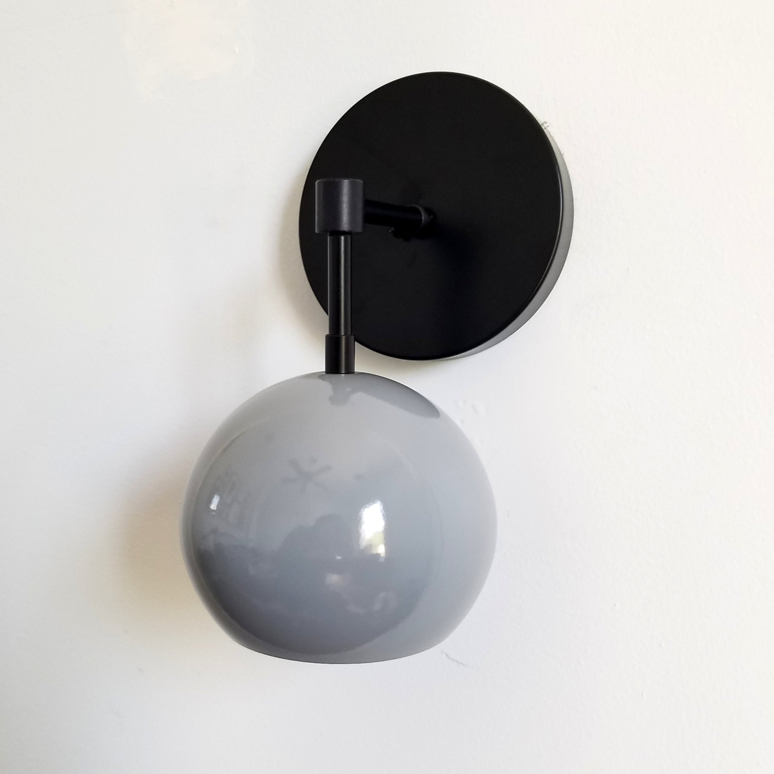Contemporary Slate Grey Wall Sconce Globe Light