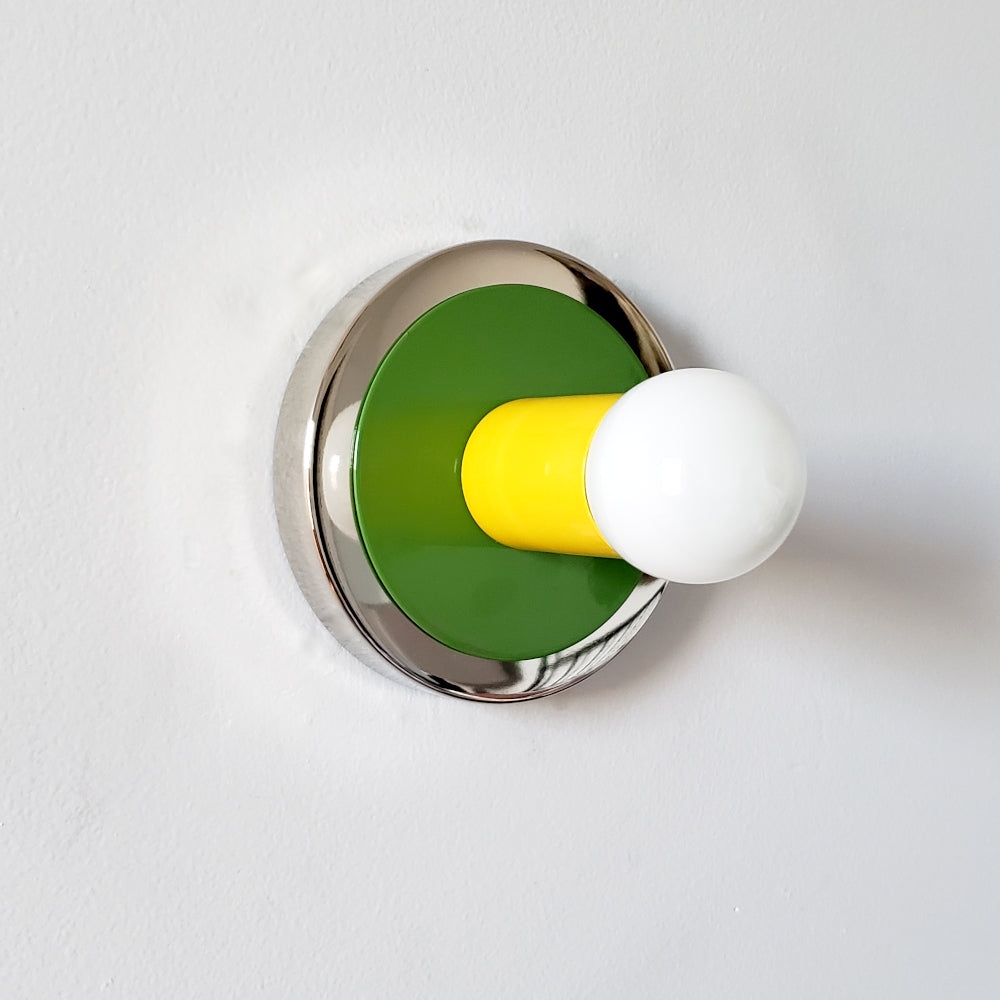 Colorful Wall Sconce - Modern Brass & Chrome Accent Lighting Fixture