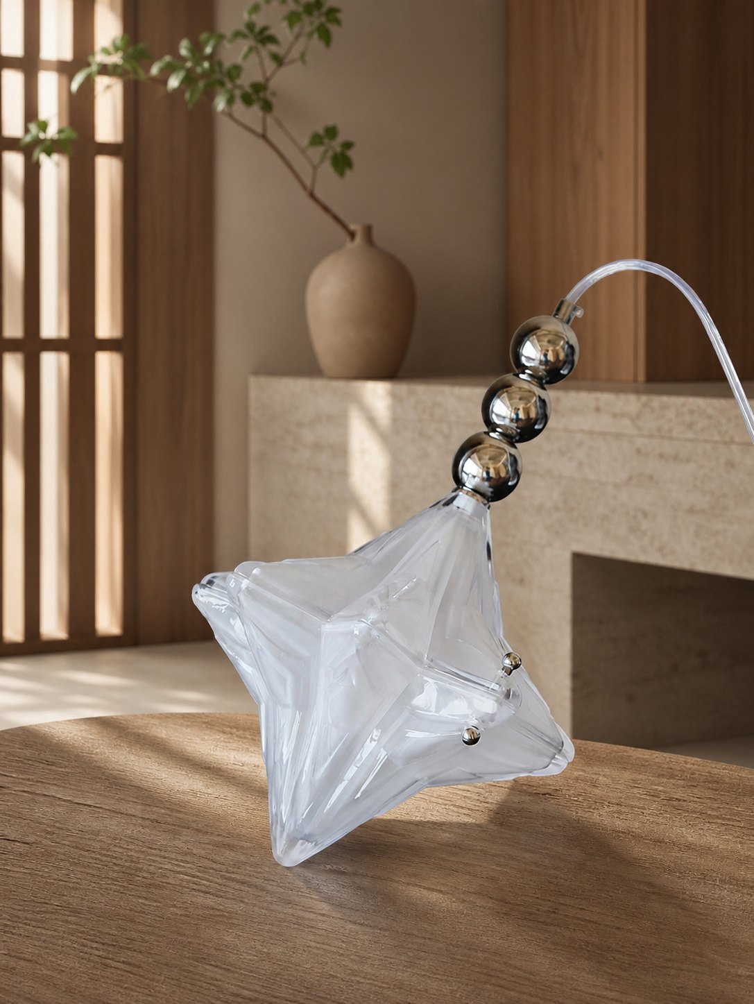 Art Deco Astris Elara Star Pendant Light – Frosted Glass Pendant with Geometric Style