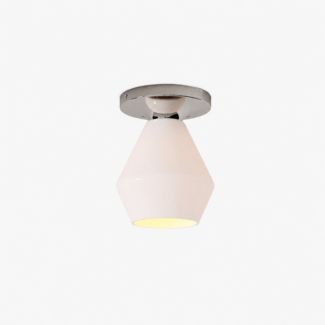 Merin Minimalist Sleek Geometric Glass Flushmount Light