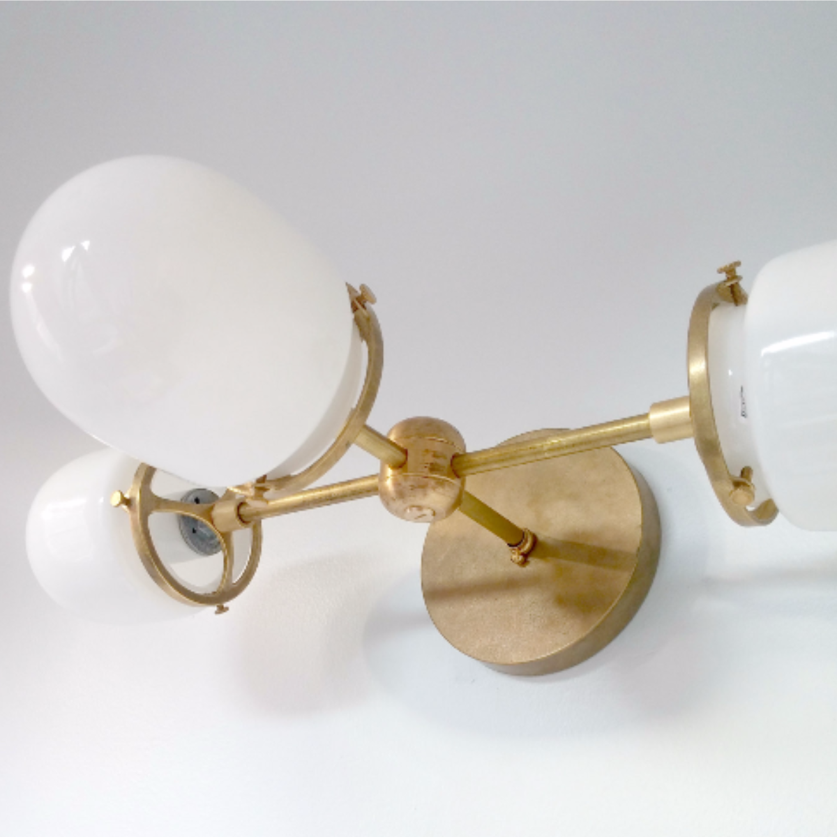 Stylish Three - Light Design Glass Shades Hallway Wall Light