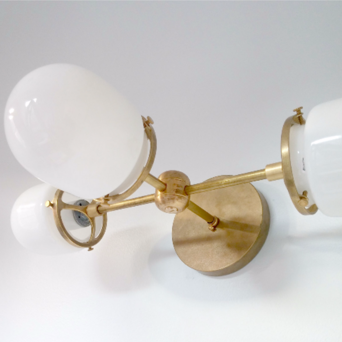 Stylish Three - Light Design Glass Shades Hallway Wall Light
