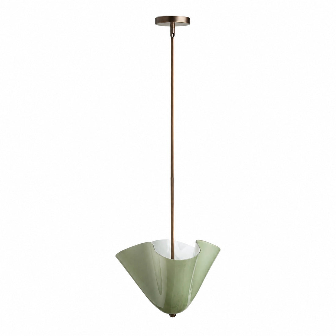 Bellina Radner Pendant Light – Colored Glass Shade with Brass Detail for Modern Spaces
