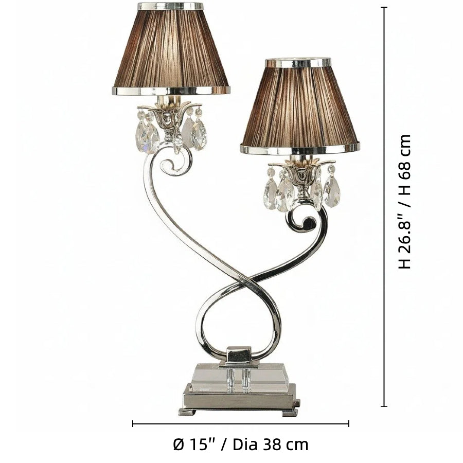 Talonis Double Table Lamp – Dual Shades and Metal Base for Bedroom and Living Room
