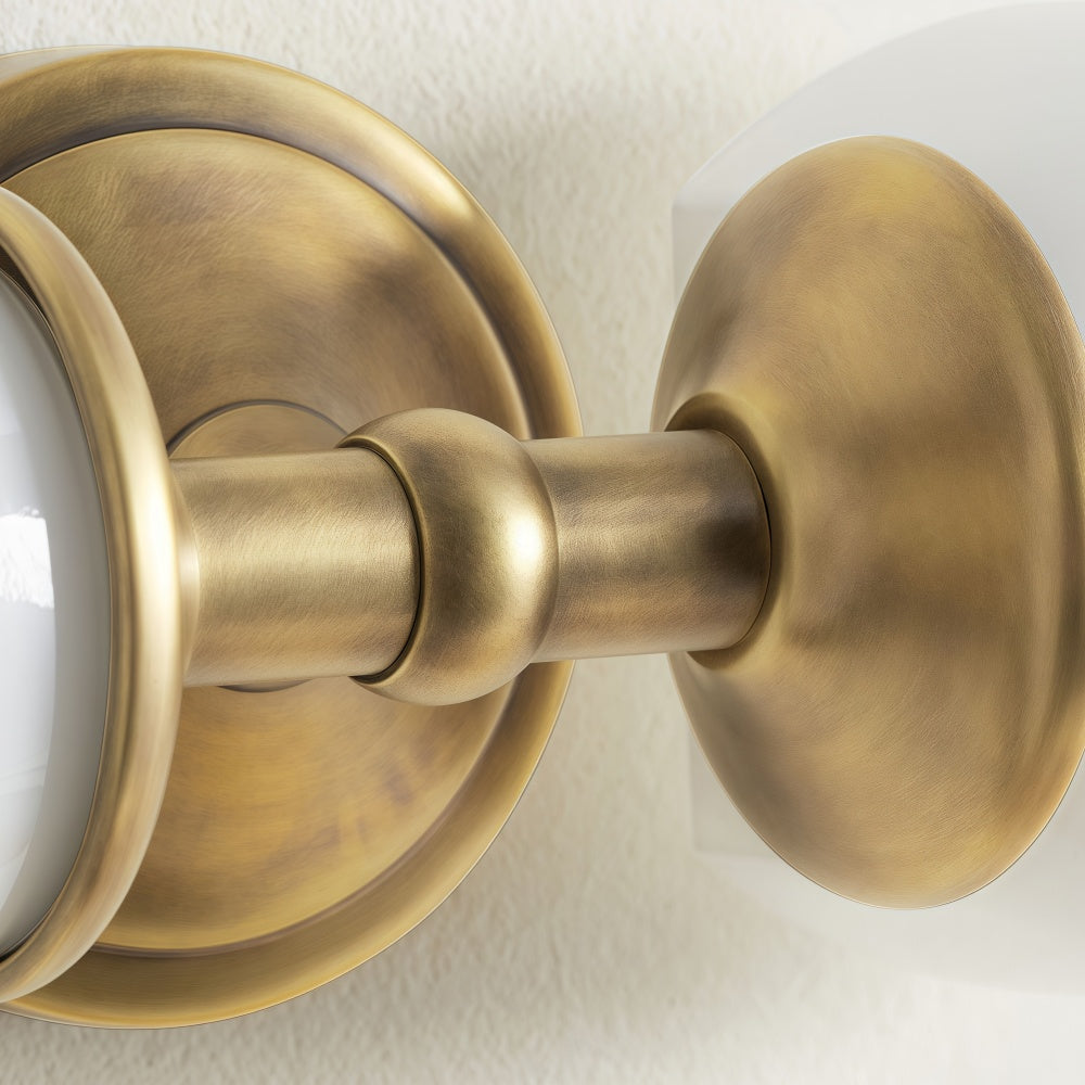 Two Light Horizontal Vanity Sconce - Metal Glass Wall Light For Bathroom