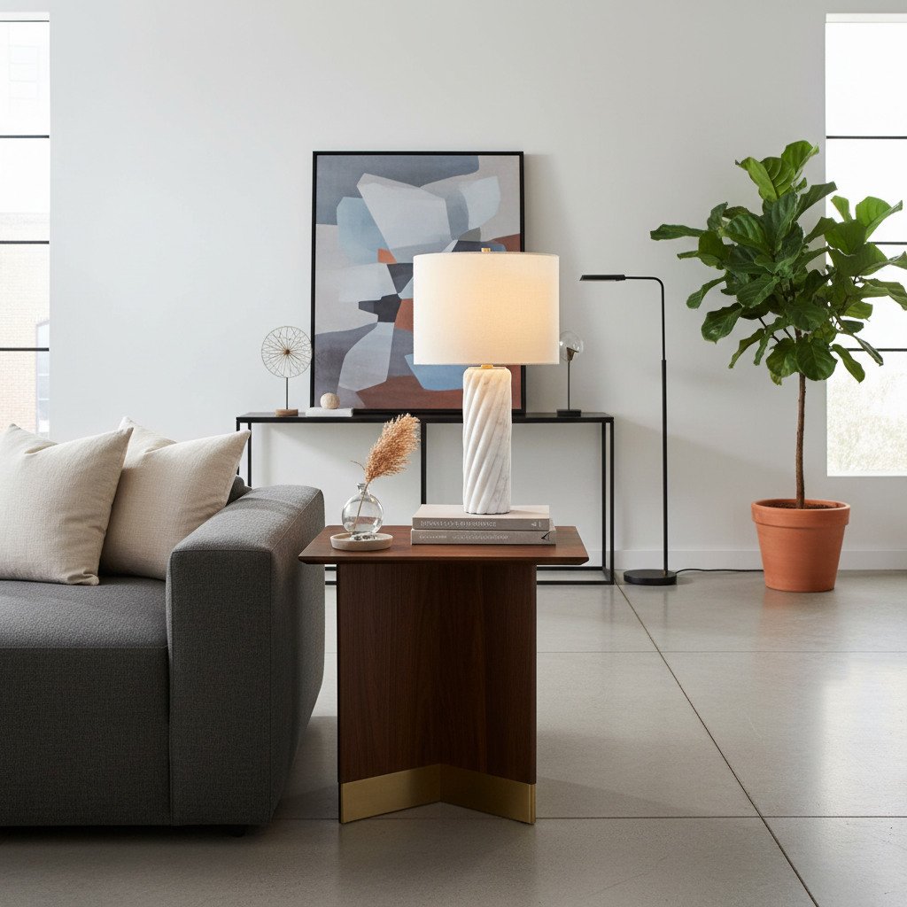 Albi Sculpture Marble Table Lamp - Minimalist metal design suitable for bedroom or living room