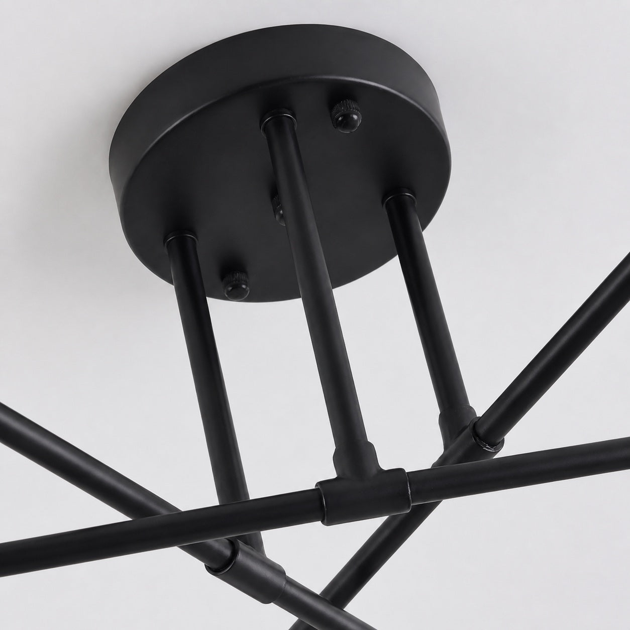 Nordivela Contemporary Semi‑Flush Ceiling Lamp - Sleek Metal Multi Arm Fixture for Home Interiors