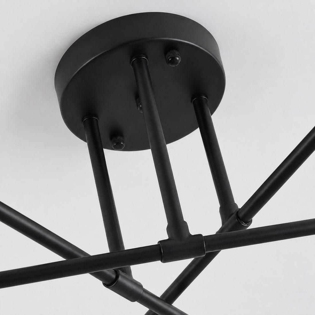 Nordivela Contemporary Semi‑Flush Ceiling Lamp - Sleek Metal Multi Arm Fixture for Home Interiors