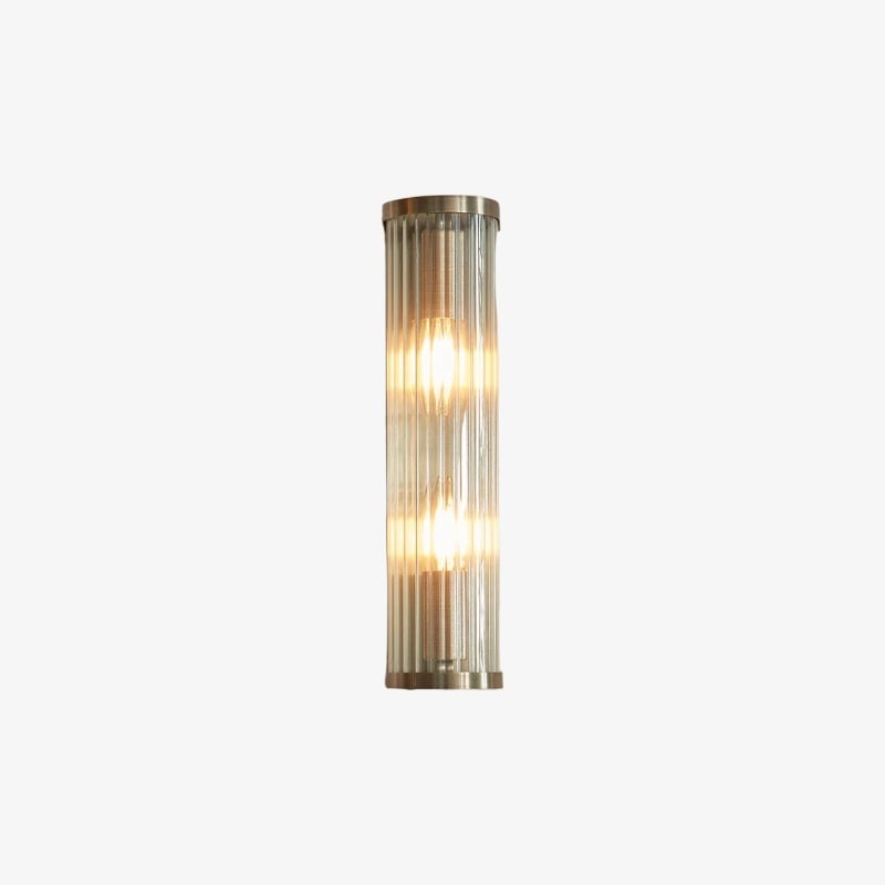 RibGlow Art Deco Ribbed Glass Wall Light - Vintage-Inspired Sconce for Living Room