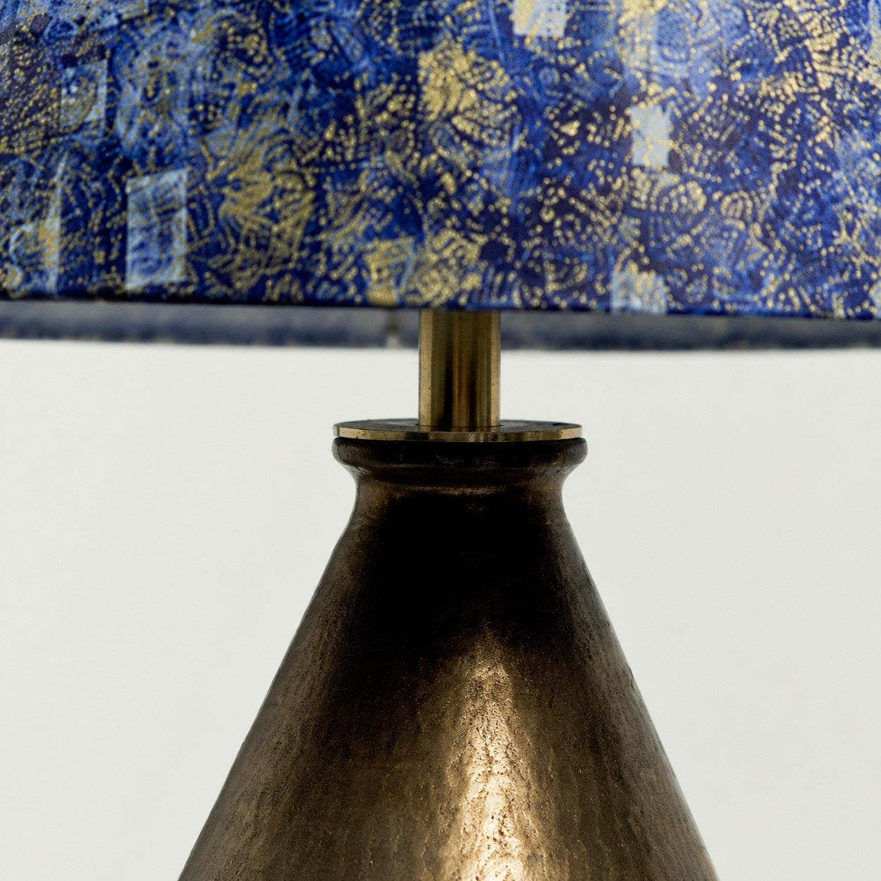 Gilt Blue Fabric Ceramic Table Lamp
