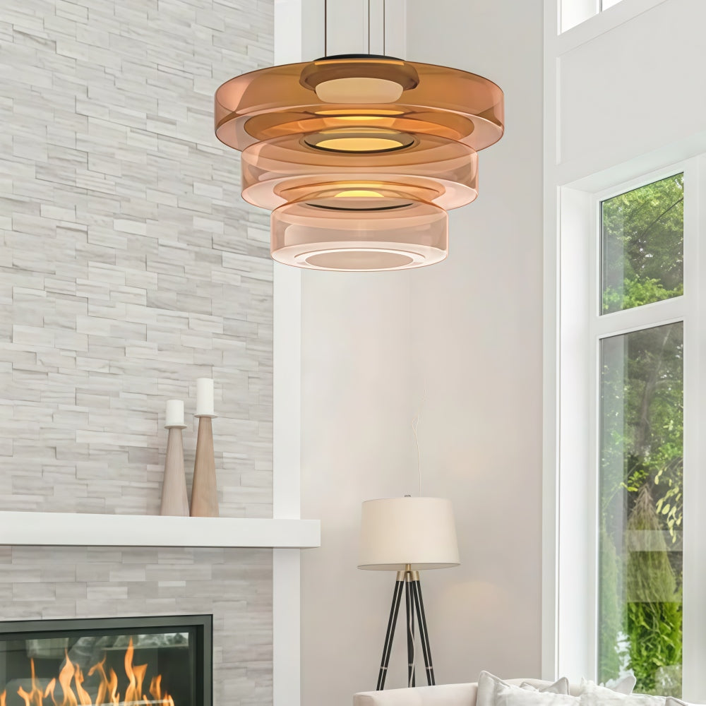 Green Glass Pendant Light - Nordic Levels Series Hanging Light