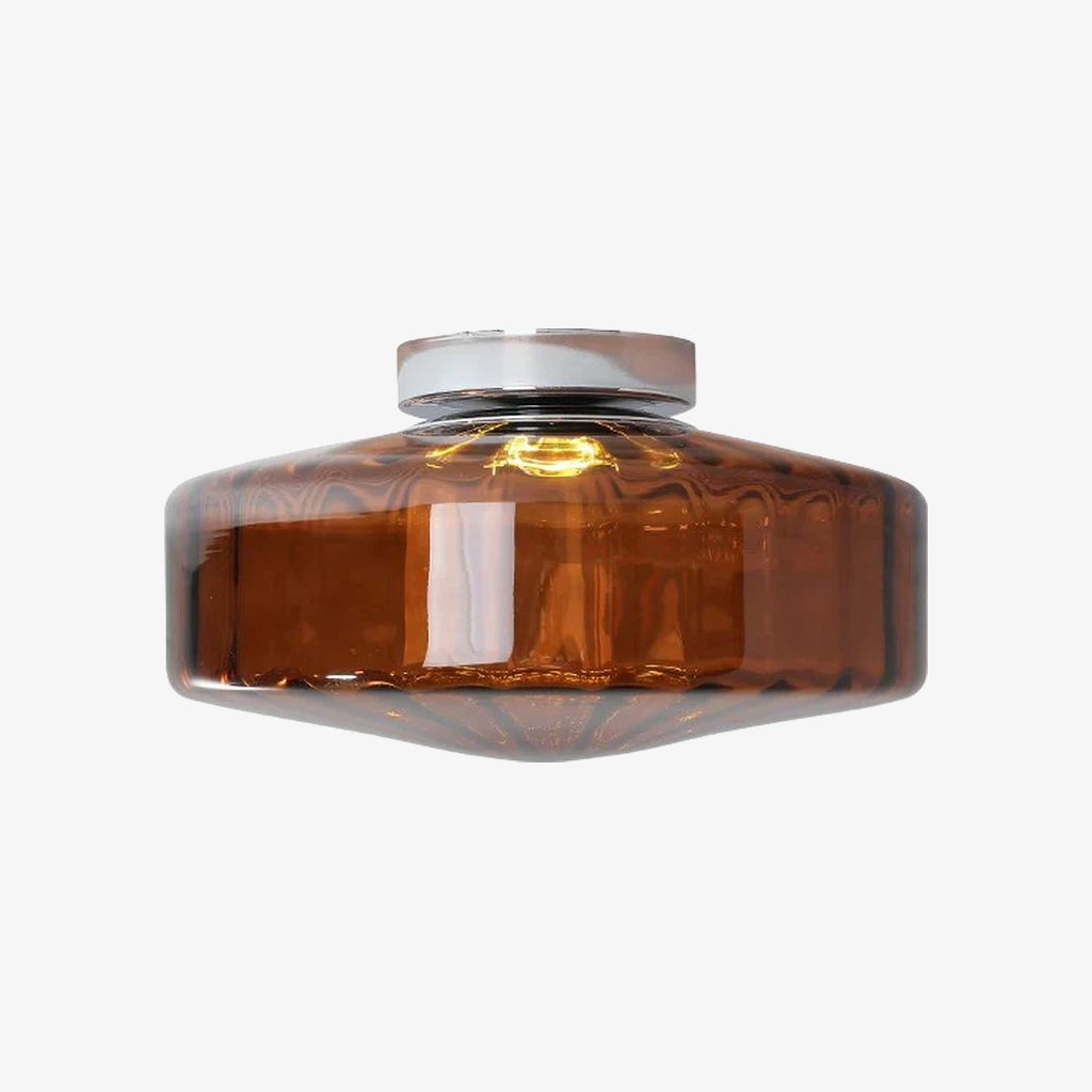 Ripplara Water Ripple Glass Ceiling Lamp with Vintage Style - Flush Mount Design for Bedroom