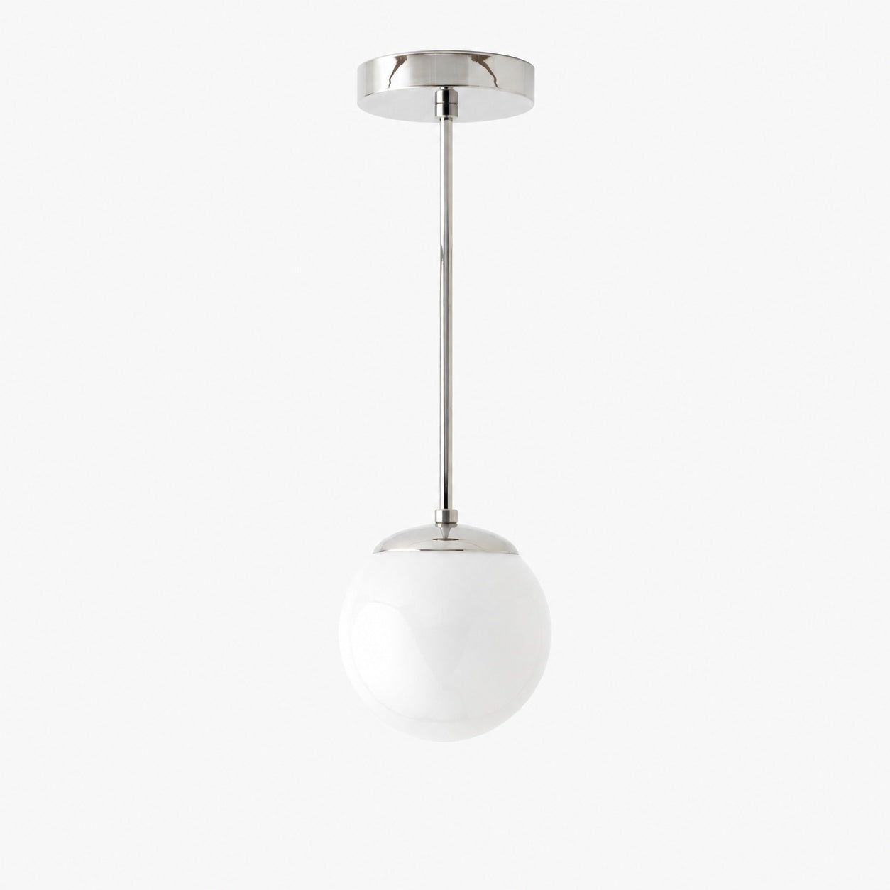 Glorica Glass White Globe Pendant Light - Mid Century Modern Glass Hanging Fixture