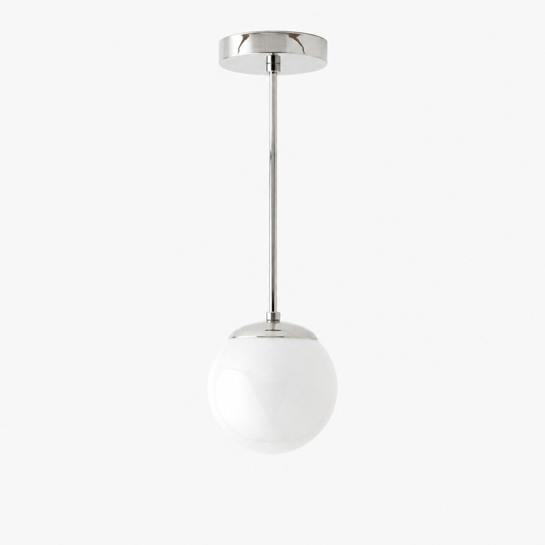Glorica Glass White Globe Pendant Light - Mid Century Modern Glass Hanging Fixture