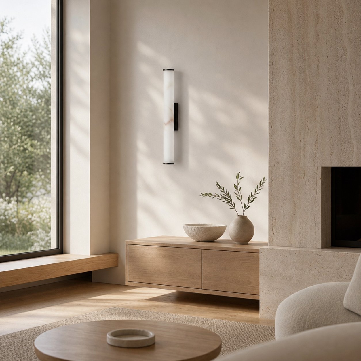 Solaryx Modern Alabaster Wall Lamp - Lighting for Bedroom Living Room