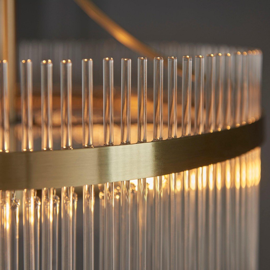 RibGlow Pendant Light – Trio Pendant with Elegant Glass Rods for Dining or Hallway