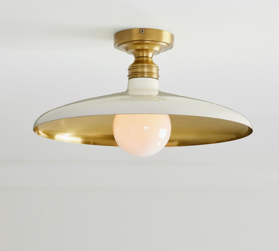 Forvara Farmhouse Metal Flush Mount Light - Black or White Ceiling Lamp