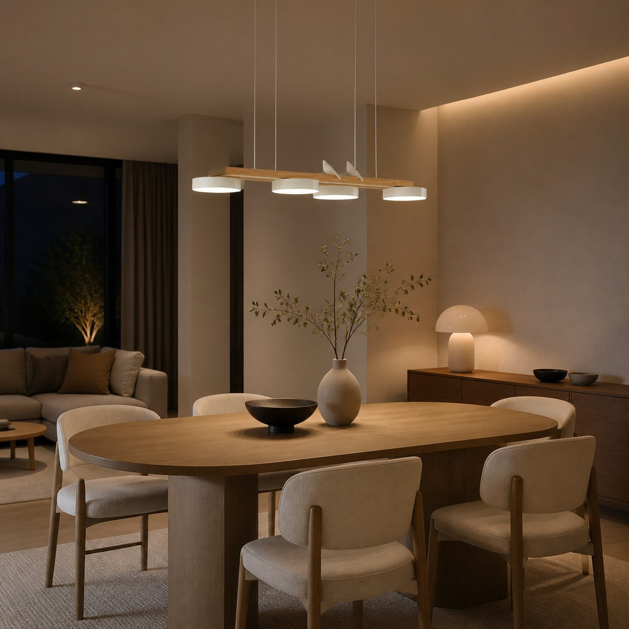 Orilumea Bird Chandelier - Wooden Lighting Fixture Modern Style for Living Room