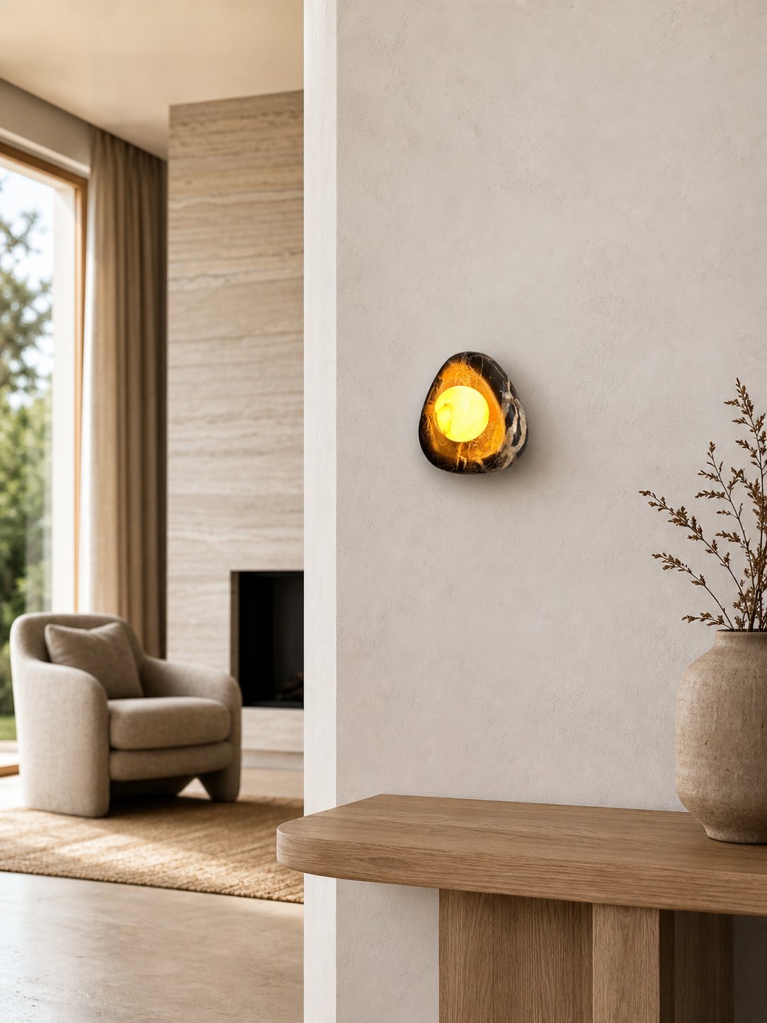 Black Pearl Marble Wall Lamp