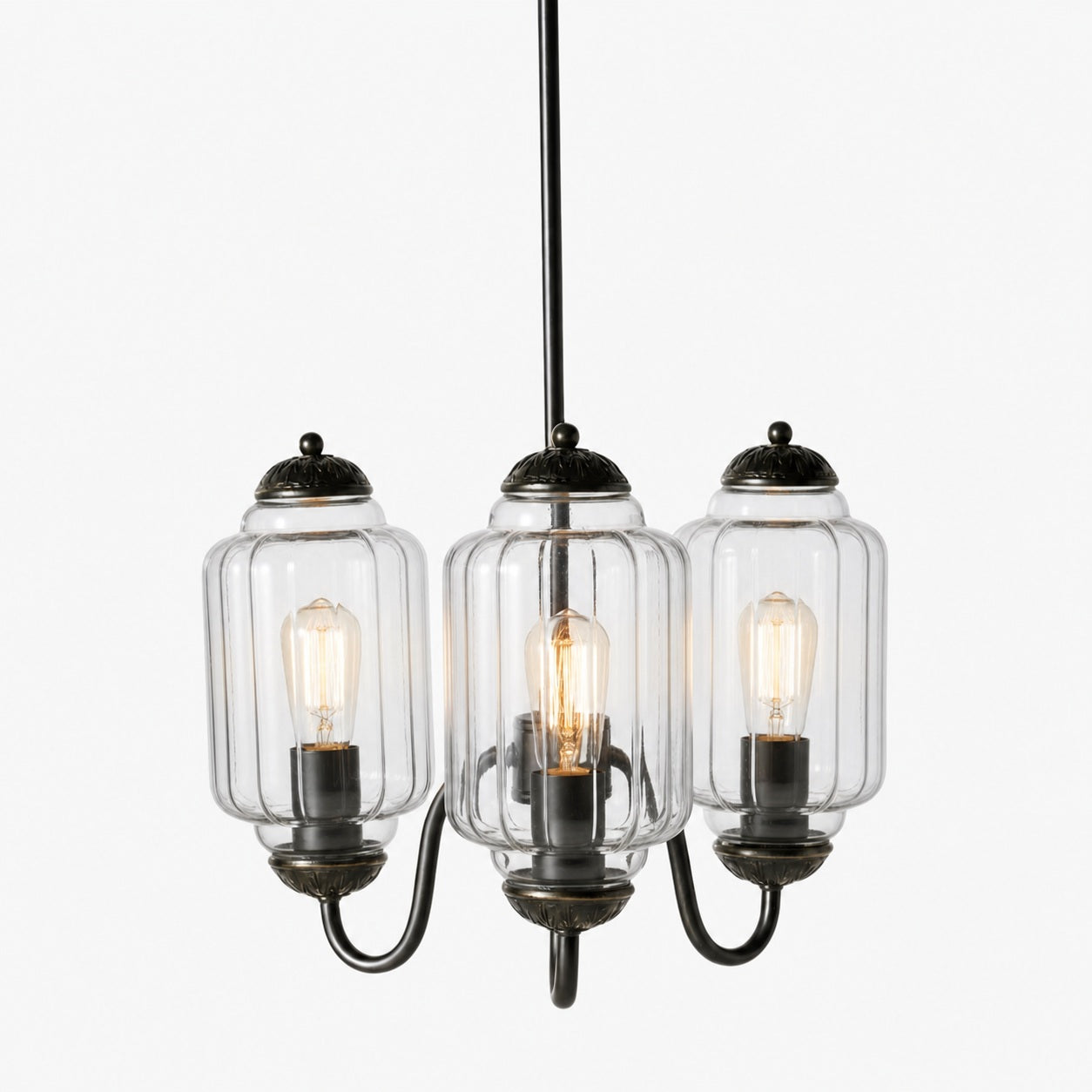 Eloise Vintage Glass Chandelier - Milk Glass Home Accent