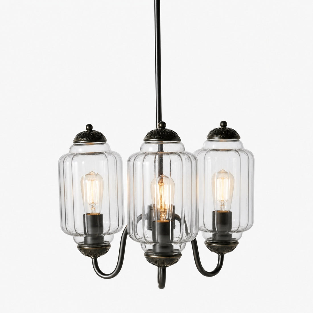 Eloise Vintage Glass Chandelier - Milk Glass Home Accent