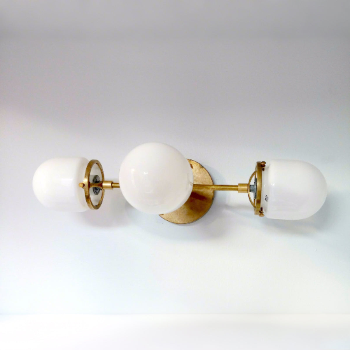 Stylish Three - Light Design Glass Shades Hallway Wall Light