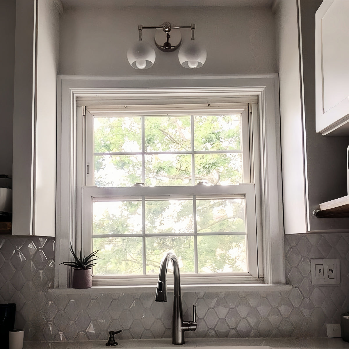 White Shades Wall Sconce - Double Head Vanity Bathroom Light