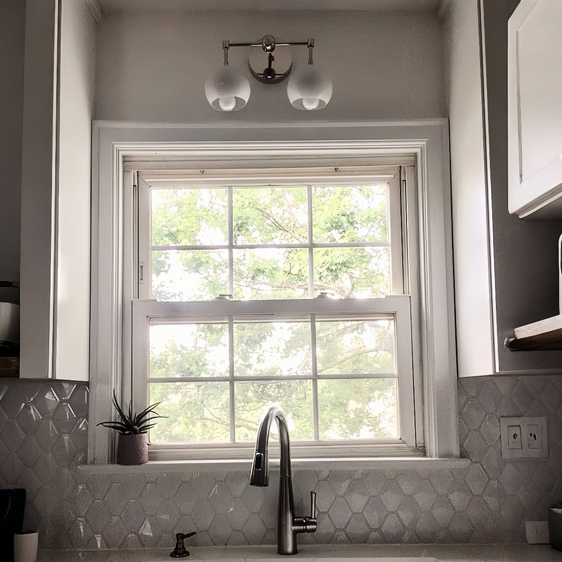 White Shades Loa Wall Sconce - Double Head Vanity Bathroom Light