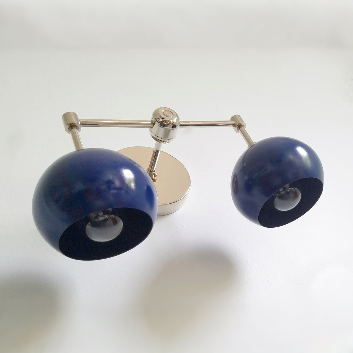 Navy Wall Light - Double Ball Bath Vanity Mirror Wall Sconce
