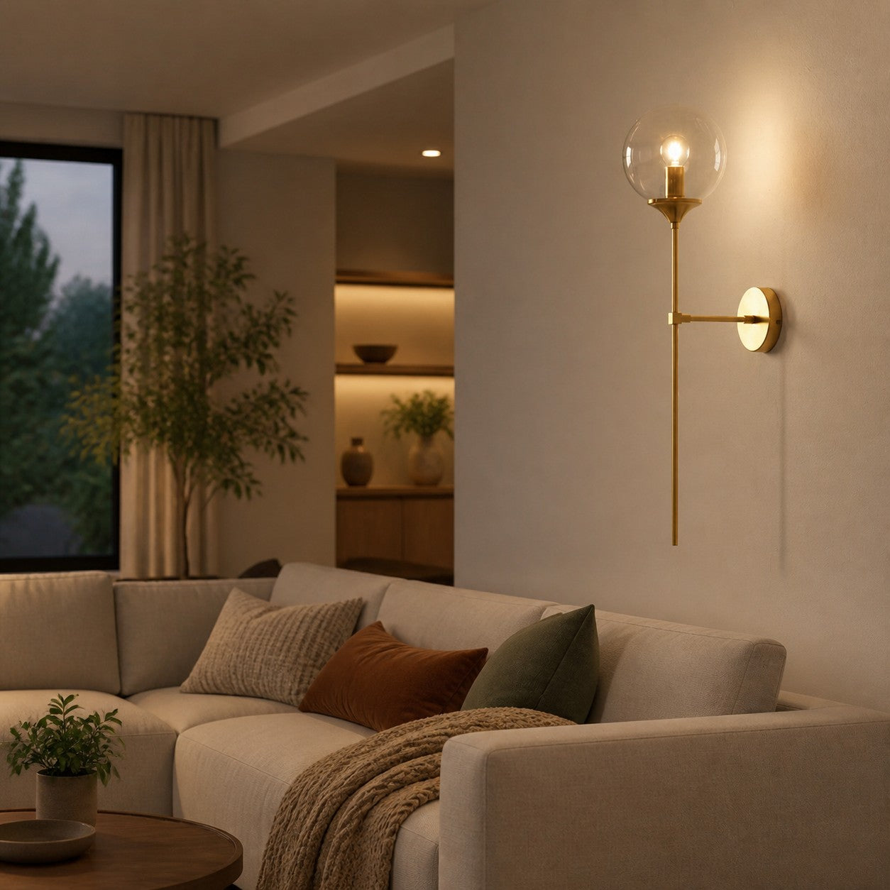 Beanaura Wall Lamp Nordic Glass Ball Metal Design – Modern Indoor Lighting for Living Room